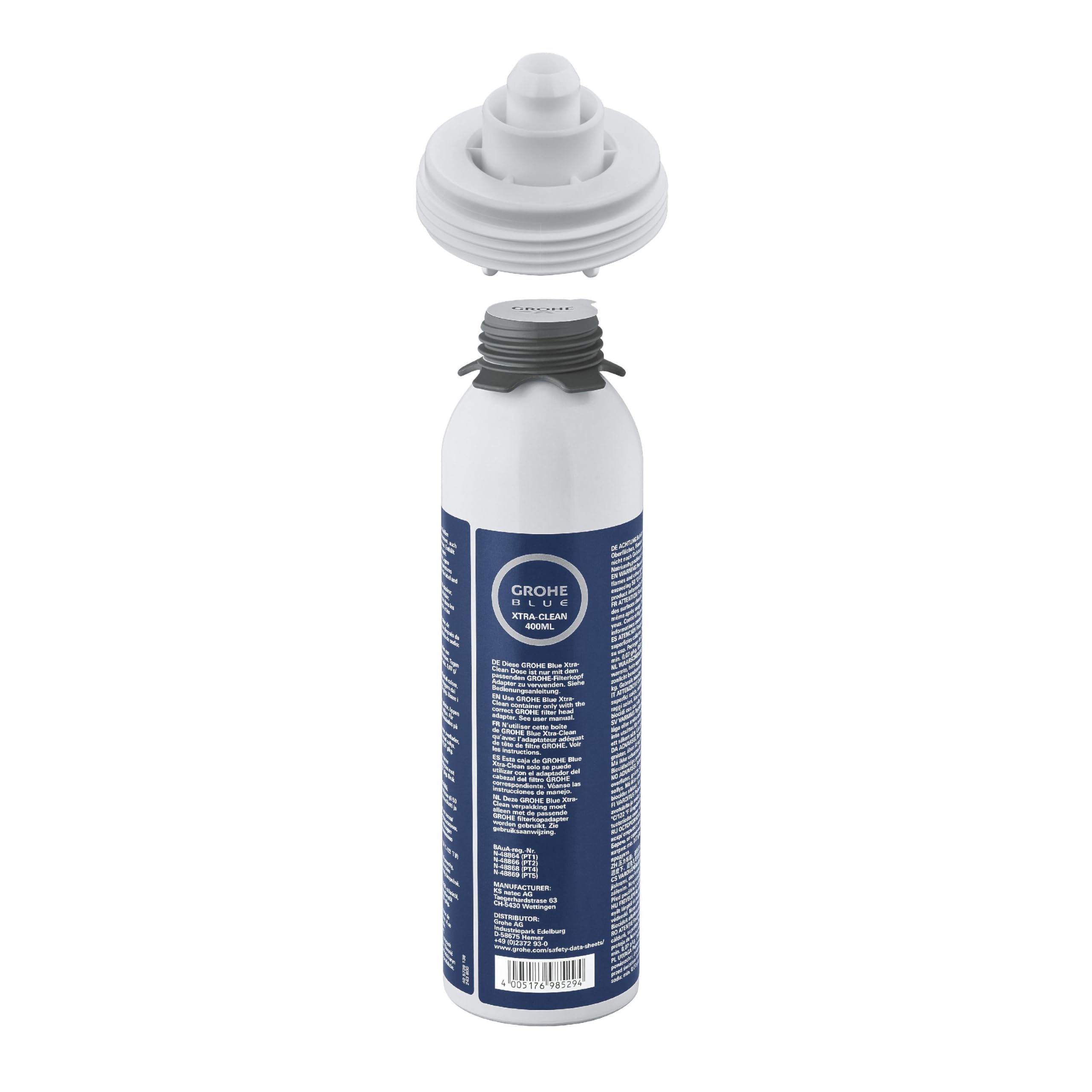 Cartucho de Limpieza GROHE Blue 40434001 con adaptador reusable para desinfección de sistemas