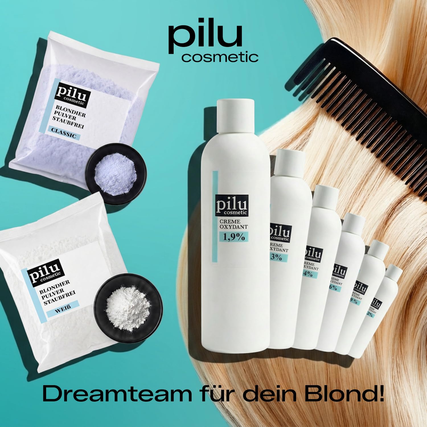 Blondierungspulver 3 x 500 g I Staubfreies, weißes Blondierpulver im Beutel I WARMES Blond I Sanfte Aufhellung um bis zu 7 Nuancen I Hair Bleach mit Anti-Gelbstich I Bleach Powder