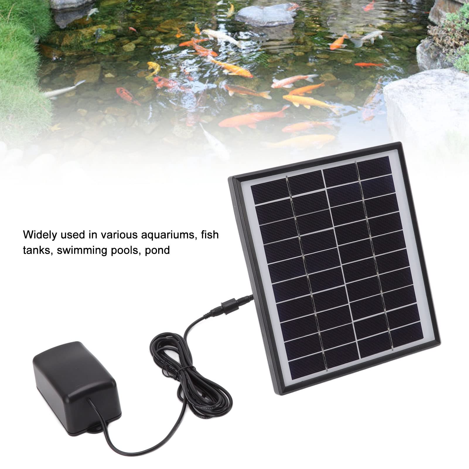 Yosoo Health Gear Słoneczna Pompa Tlenu ABS Solarna Pompa Powietrza do Wody 10 V 6 W z odporną na Wstrząsy wodoodporną konstrukcją 0,8 L na minutę do Akwariów Akwaria Stawy i Baseny