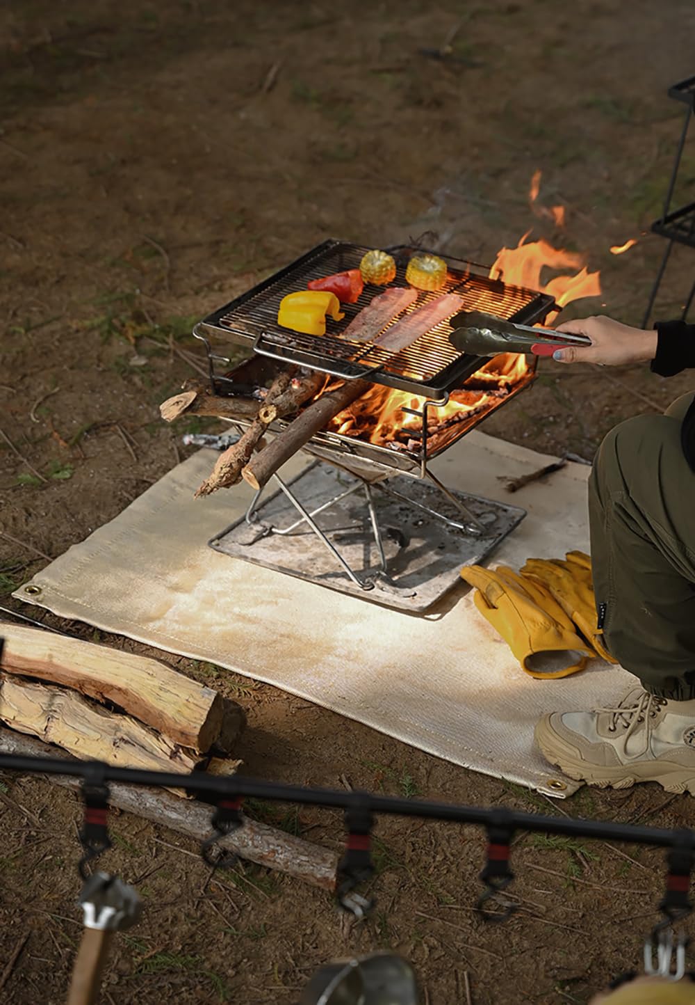 Tappetino per braciere da 30 cm, per campeggio, barbecue, resistente alle temperature, ignifugo, per stufe e grill, coperta per isolamento del ponte in legno, per esterni e interni, protezione del