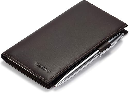 Miniatura 4 de HISCOW Funda de cuero suave para chequera y tarjetero con divisor - Piel de becerro italiana, Café Premium, Contemporáneo