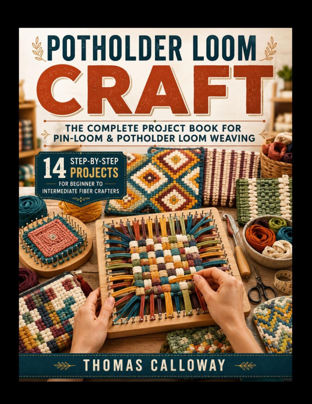 POTHOLDER LOOM CRAFT The Complete Project Book for Pin-Loom & Potholder Loom Weaving: 14 Step-by-Step Projects for Beginner to Intermediate Fiber Crafters