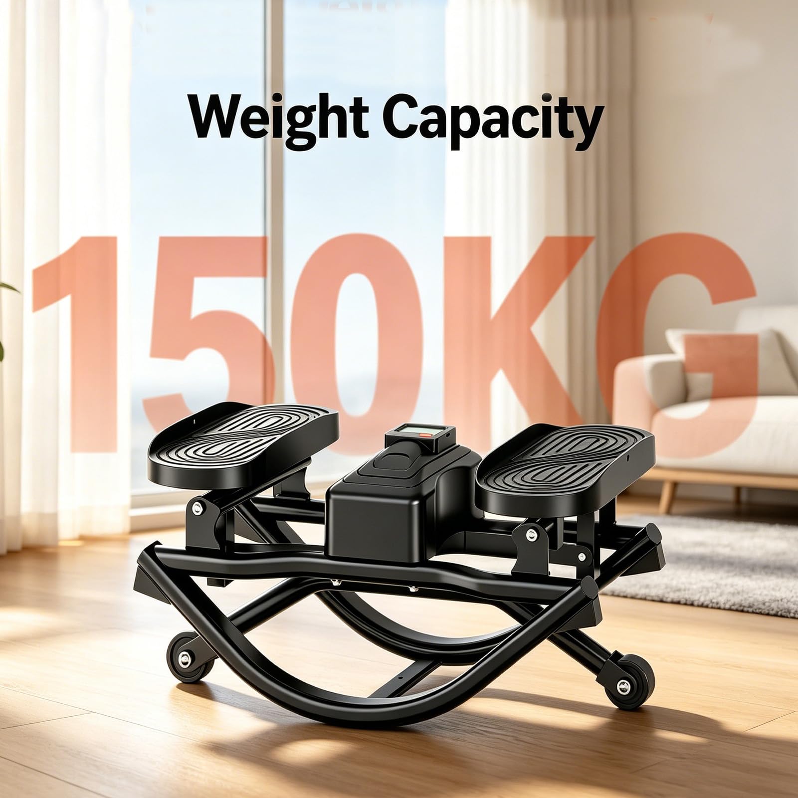 Stepper de bajo impacto Rocking en forma de U para el hogar, bicicleta estática silenciosa