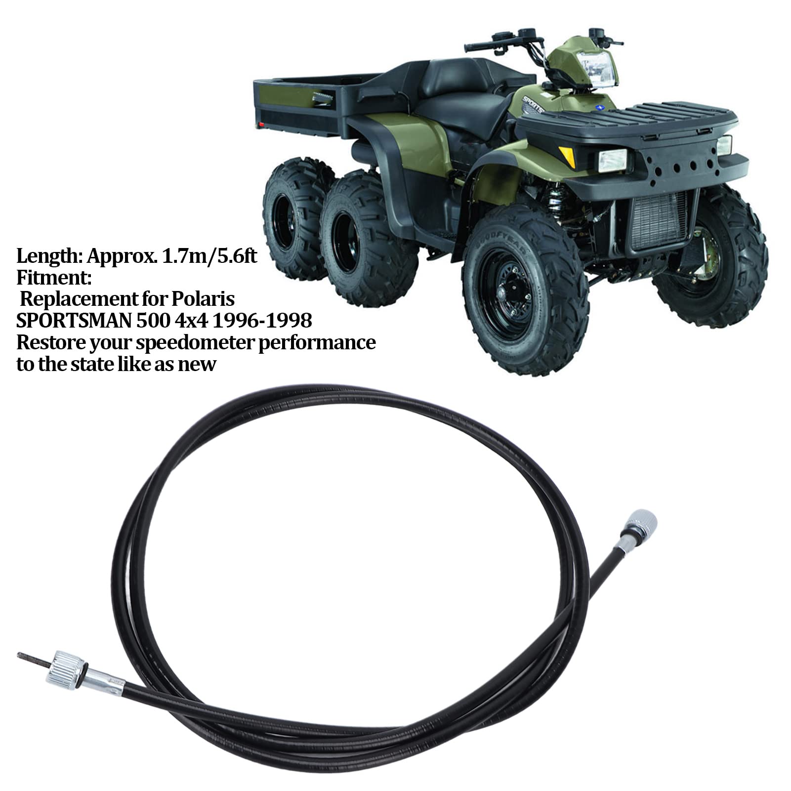 Generic Cable del Velocímetro ATV, Cable de Calibre de Velocidad Odómetro Instalación Fácil de Alambre de Acero PVC para Sportsman 500 4x4 1996-1998