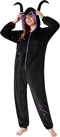 Disney Women's Pyjamas – One Piece Pajamas Stitch, Minnie, Malefica and Igor – Stitch Gifts – Sizes S to XXL