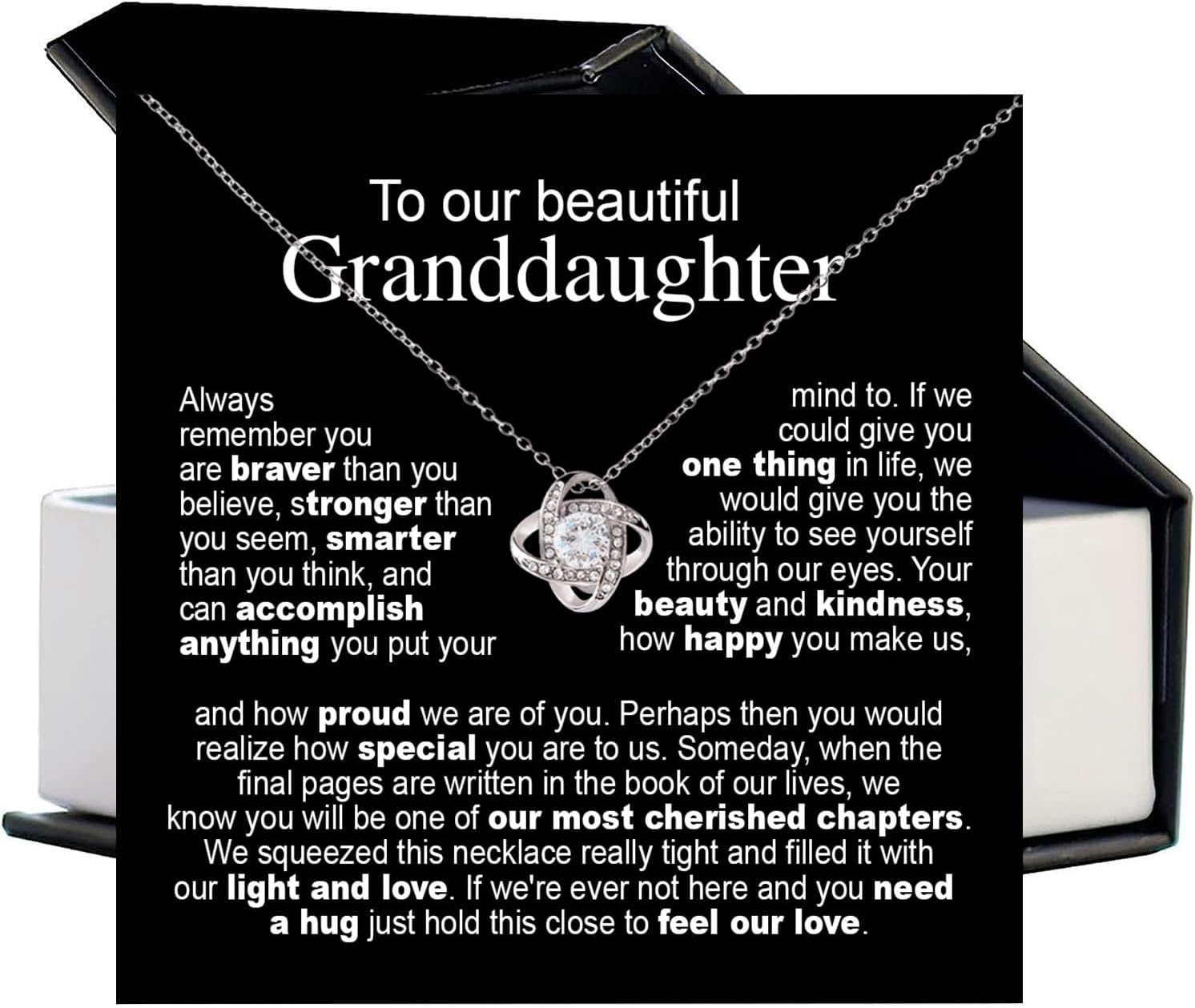 Granddaughter Necklace From Grandma, Granddaughters Gifts From Grandpa, Grandmother And Granddaughter Necklace, Birthday Ideas, Christmas Gifts For Granddaughters, Jewelry For Her From Grandparent