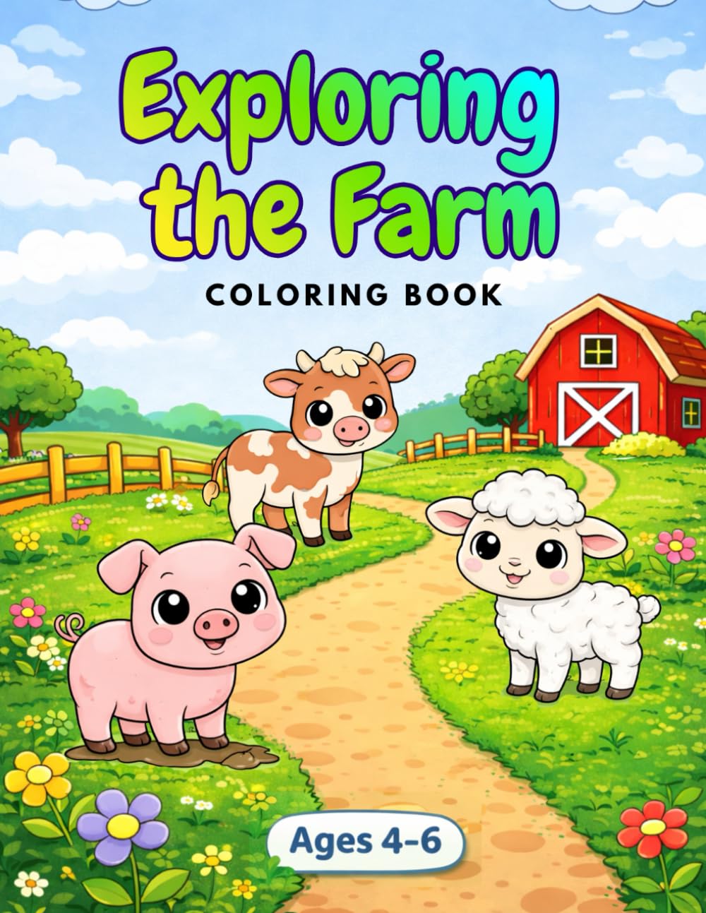 Exploring the farm: Coloring Book for kids