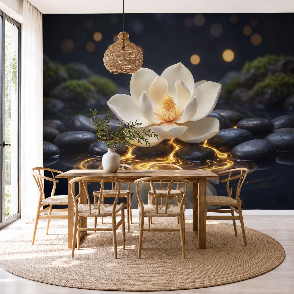 Papel Pintado Fotomural Papel Tapiz Flores Zen