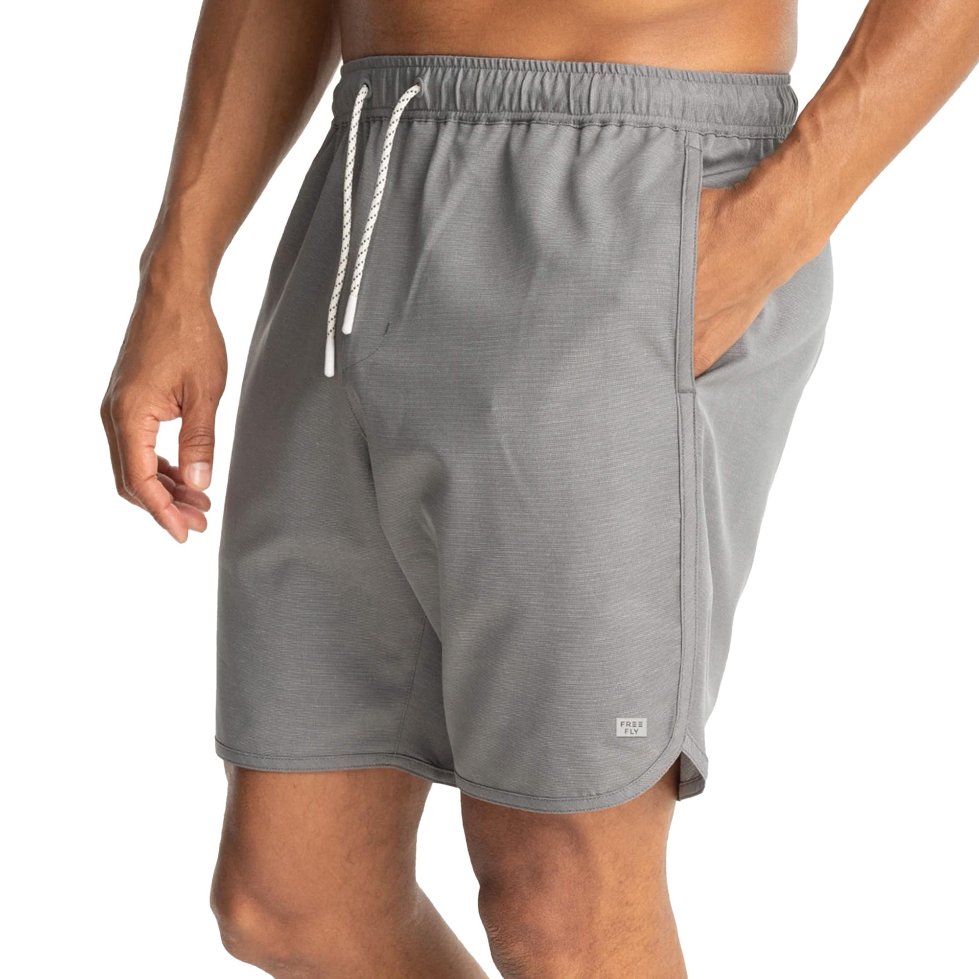 Free Fly Men's Reverb Short - Athletic Shorts for Men with UPF 40+ Sun Protection, Quick Dry DWR Finish Swim Trunks - Smoke, X-Large