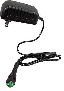 12 Volt 2A Power Adapter Supply, AC 100-240V to DC 12 V Power Supply Transformer Charger Wall Plug for DC12V Light Security CCTV Camera, Black, 8x5x3.3 cm