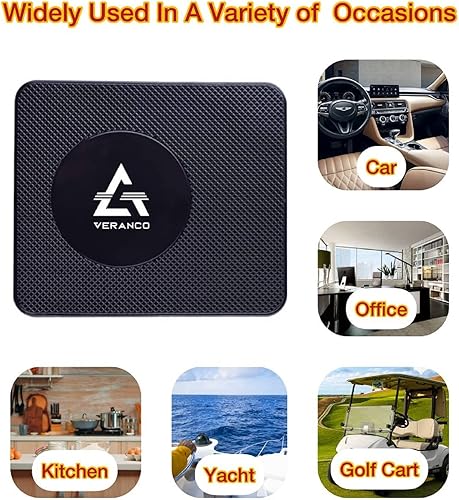 Miniatura 5 de VeranCo - Tapete antideslizante para tablero de automóvil, soporte universal antideslizante, almohadilla de gel multiusos adhesiva, almohadilla de