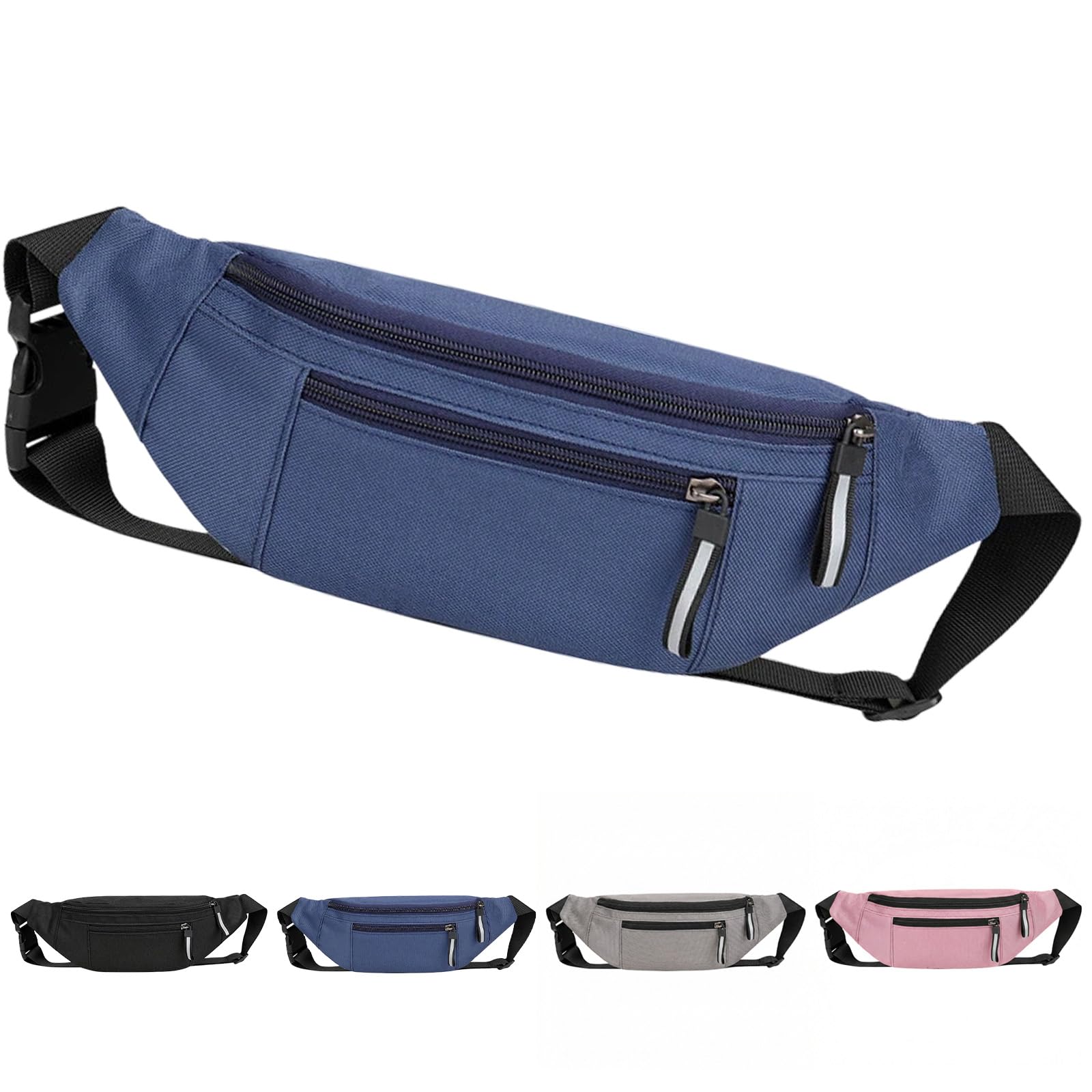 Bum Bag – Lightweight Waist Bag & Waterproof Fanny Pack for Women & Men, Secure Travel Belt Bag for Festivals, Hiking, Running, Holidays – Ideal Bum Bags for Ladies & Men (Blue)
