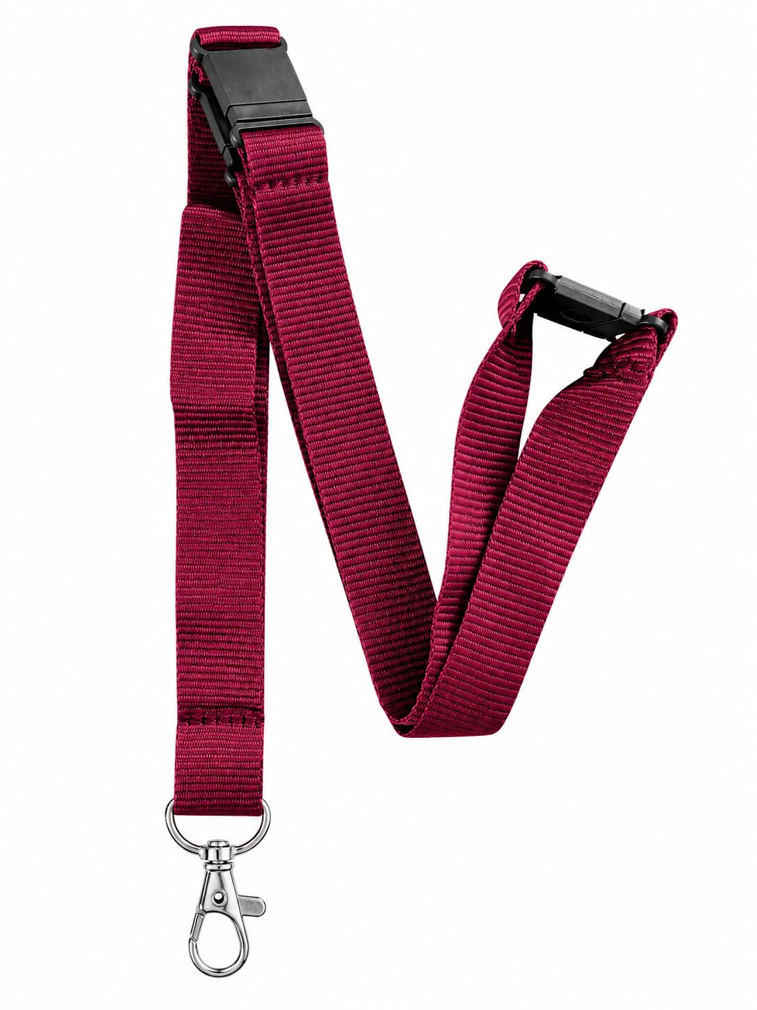 PAC Supplies Global Colourful 20mm Wide Lanyard with 3 Point (Triple) Safety Breakaway (Burgundy, 20)