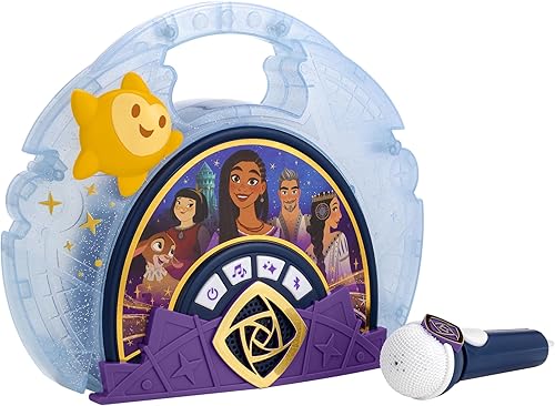 Miniatura 3 de eKids Disney Wish - Micrófono de karaoke con altavoz Bluetooth para fanáticos de los juguetes de Disney, máquina de karaoke para niños con música