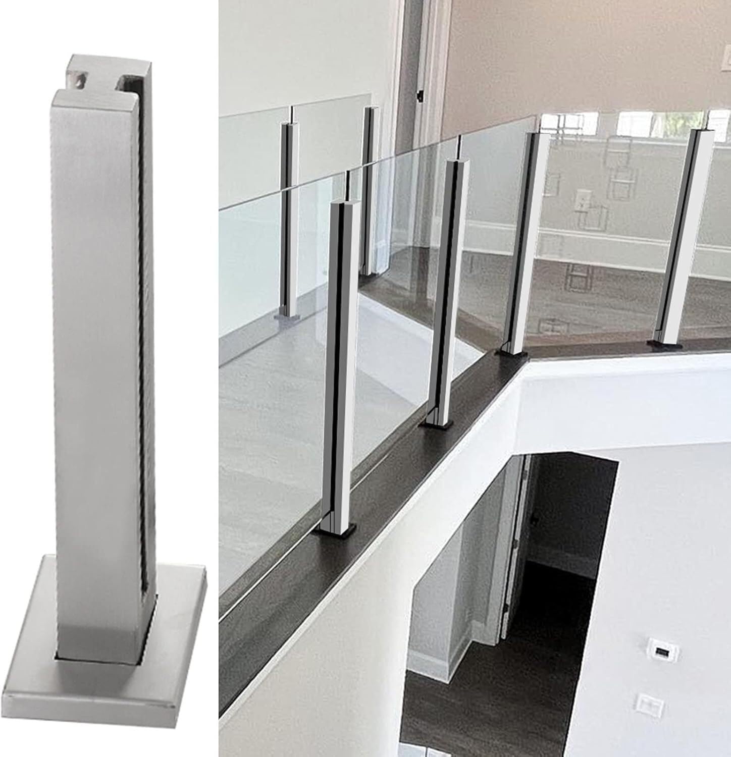 Wspornik balustrady tarasowej – uchwyt na panel z tworzywa sztucznego i drewna do tarasów zewnętrznych, na balkon i patio, łatwy montaż, konstrukcja odporna na warunki atmosferyczne