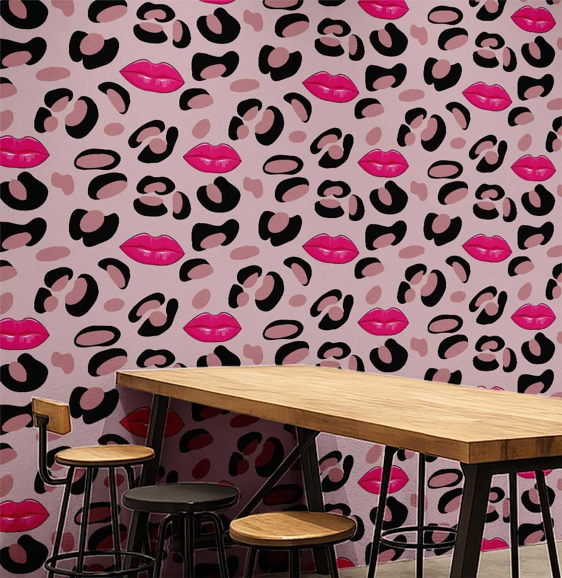Papier peint moderne à lèvres pour rénover facilement sans colle un mur de chambre
