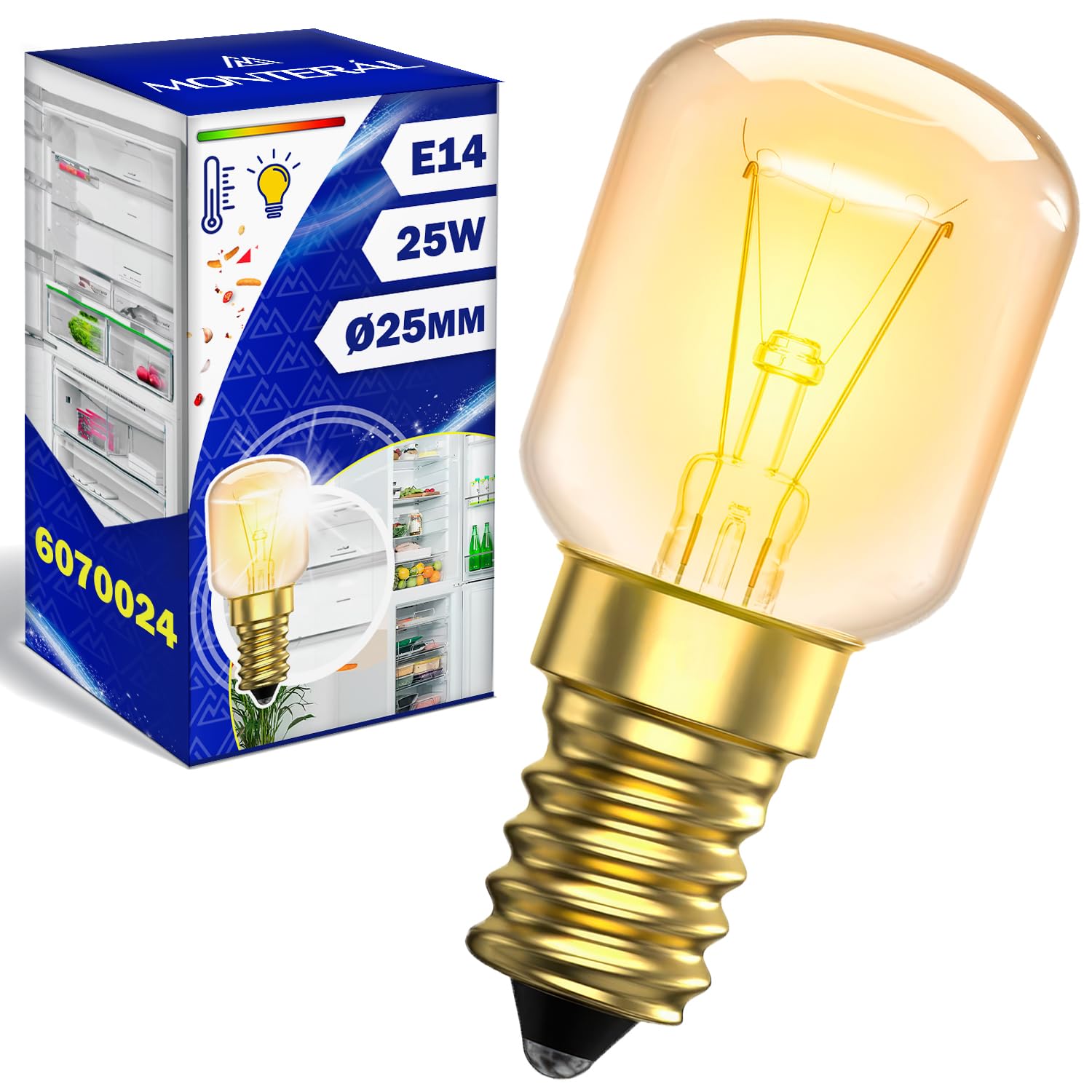 MONTERAL Bombilla E14 para Frigorifico 230V 15W con Código Original 481213418098 para Whirlpool 00602674 602674 para Bosch — view 17