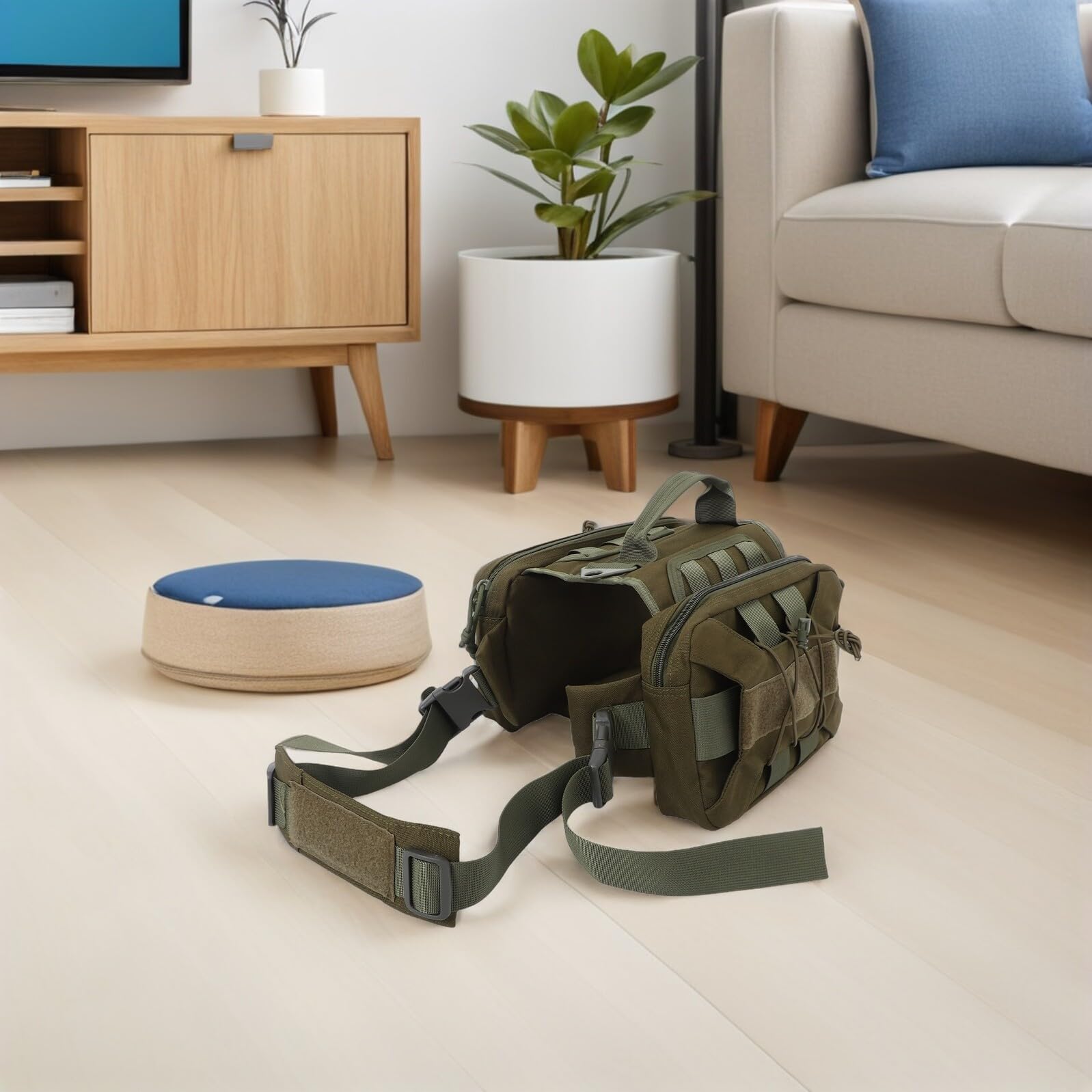 Veemoon Zaino per Cani con Tasca Laterale Zaino per Animali Domestici con Tasche Laterali Borsa da Sella Regolabile per Cani