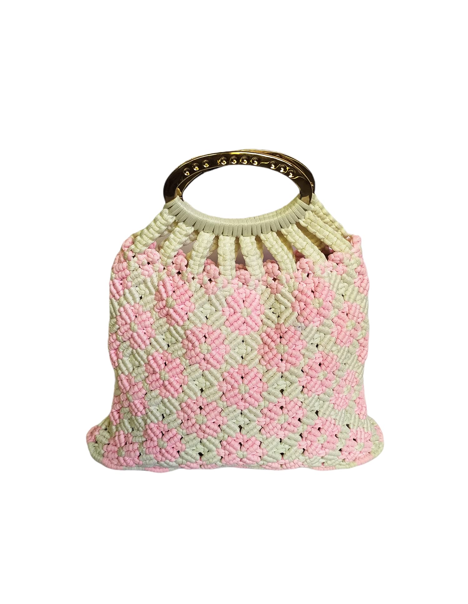 White Pink Handheld Bag