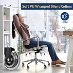 COSYLAND Office Chair Wheels Replacement - Rubber Chair casters for Hardwood Floors and Carpet, Set of 5, Heavy Duty Office Chair casters for Chairs to Replace 10mm