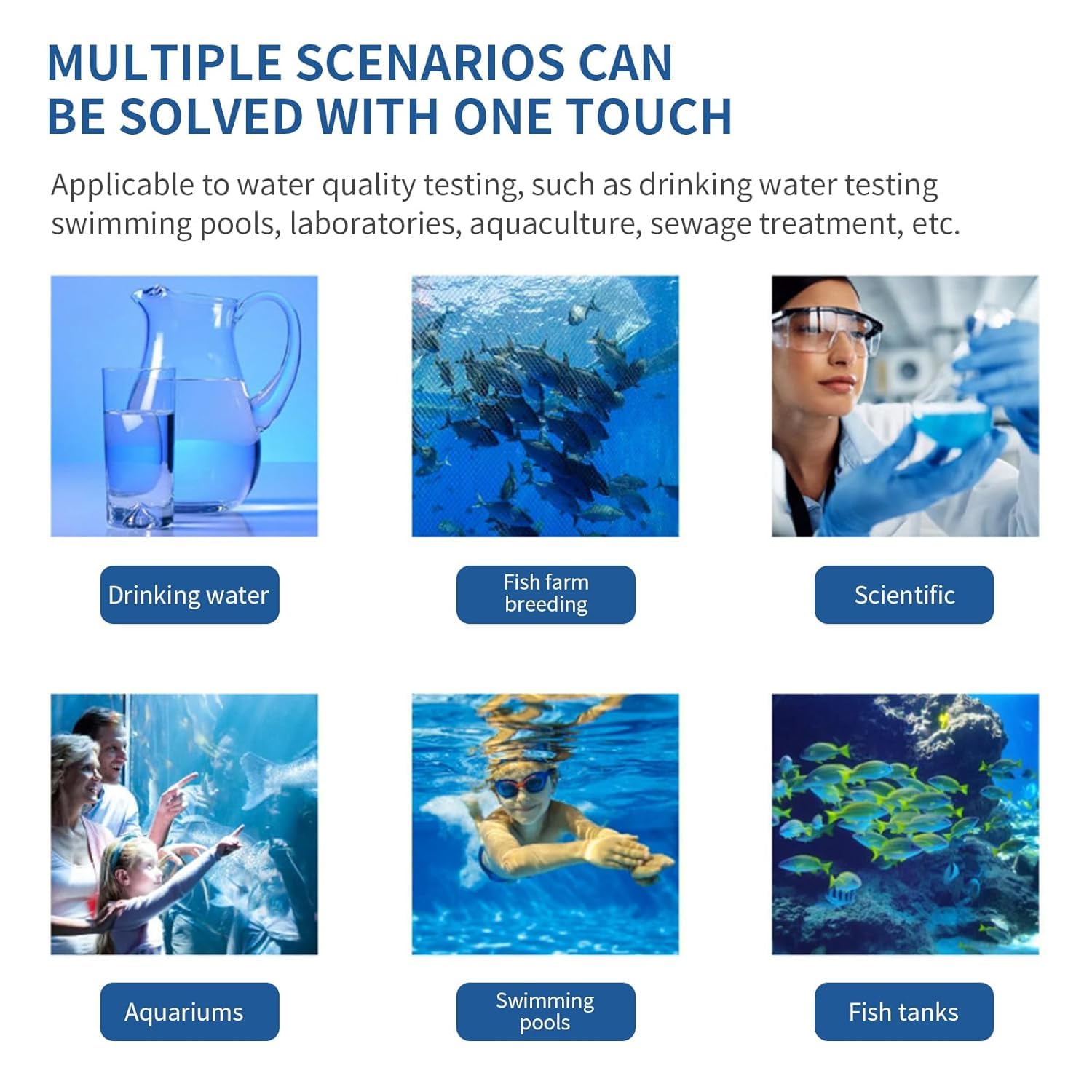 Misuratore EC, Tester Acqua Bluetooth, Misuratore Sale per Piscine | Tester acqua potabile digitale con APP, misura EC, TDS, Salinità, S.G e Temp, Analisi acqua per Acquari marini, Piscine e Spa