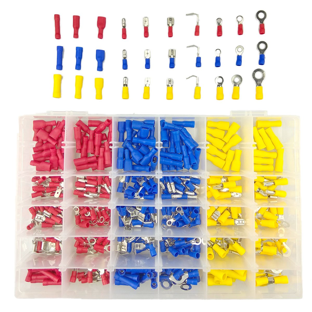 TuhooMall480 PCS Mixed Quick Disconnect Electrical Insulated Solderless Crimp Terminals Connectors