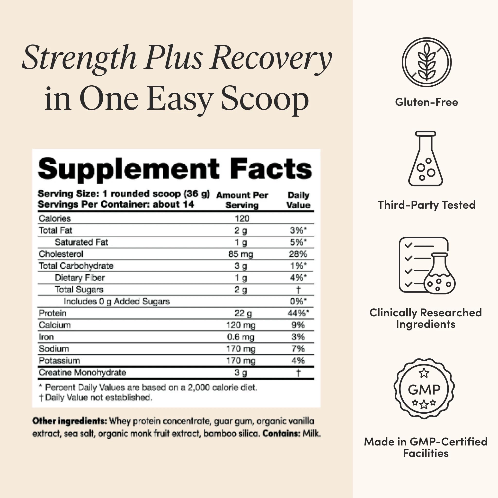 The 'Pause Life Protein + Creatine + BCAAs, Vanilla, Whey Protein, 17.8 oz — Amazon image 2