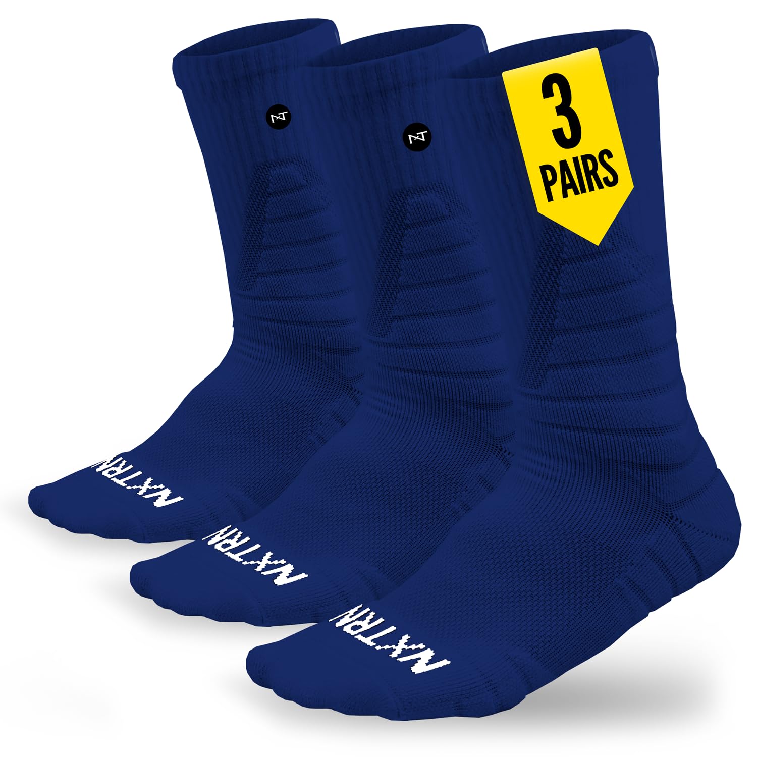 NXTRND 3 Pairs Compression Sports Crew Socks for Men