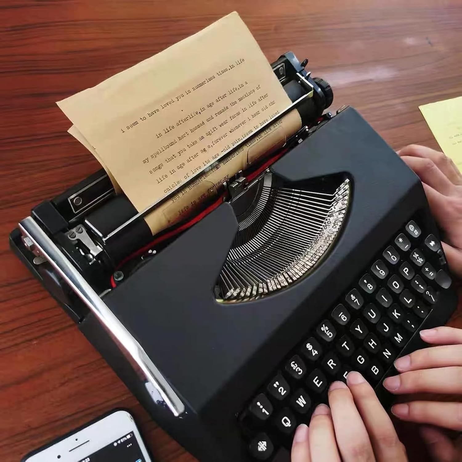 Macchina da scrivere manuale, macchina portatile classica per casa e ufficio, ideale per scrivere lettere e appunti, include nastro, decorazione retrò