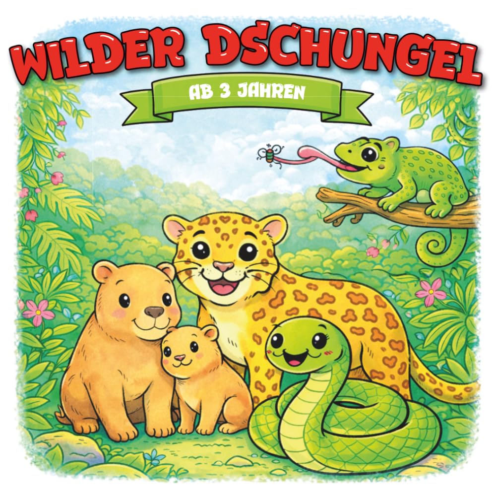 Kindermalbuch Wilder Dschungel: ab 3 Jahren: Ein tolles Malbuch mit Tieren aus dem Dschungel wie Leoparden und Affen - für Kinder von 3 bis 6 Jahren