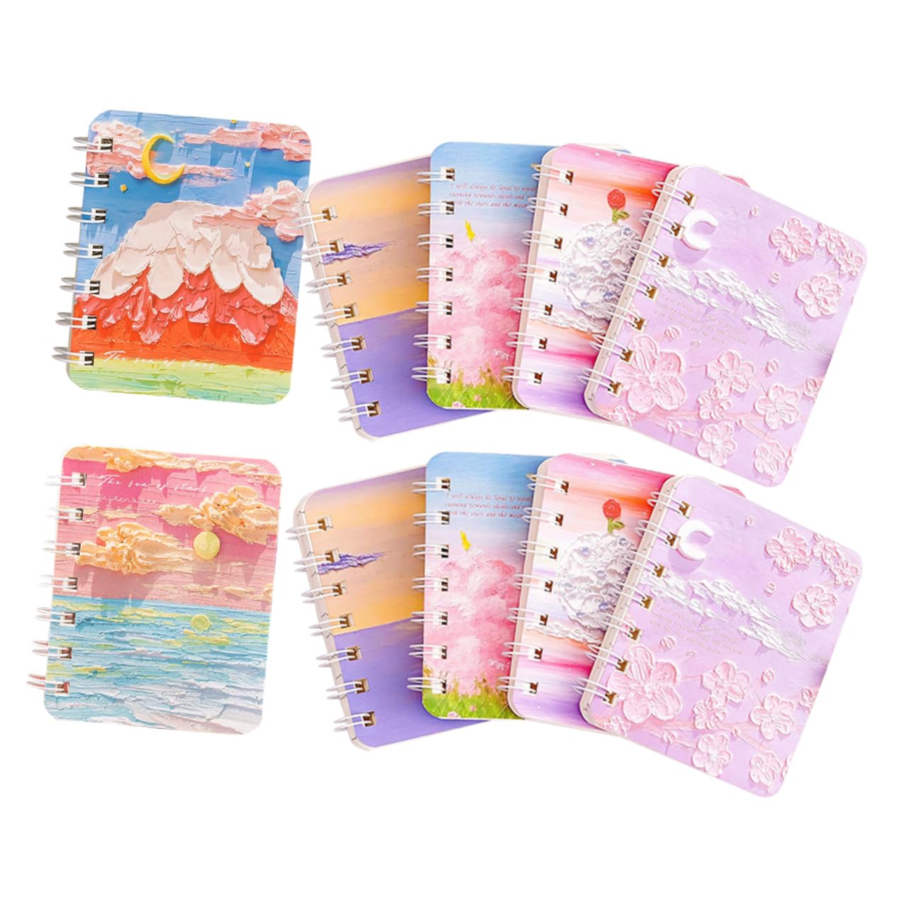DOITOOL 4 Piezas Cuadernos de Notas Espirales de Aleatorio para Estudiantes Cuadernos Notas Práctico para Escritura y Memorización