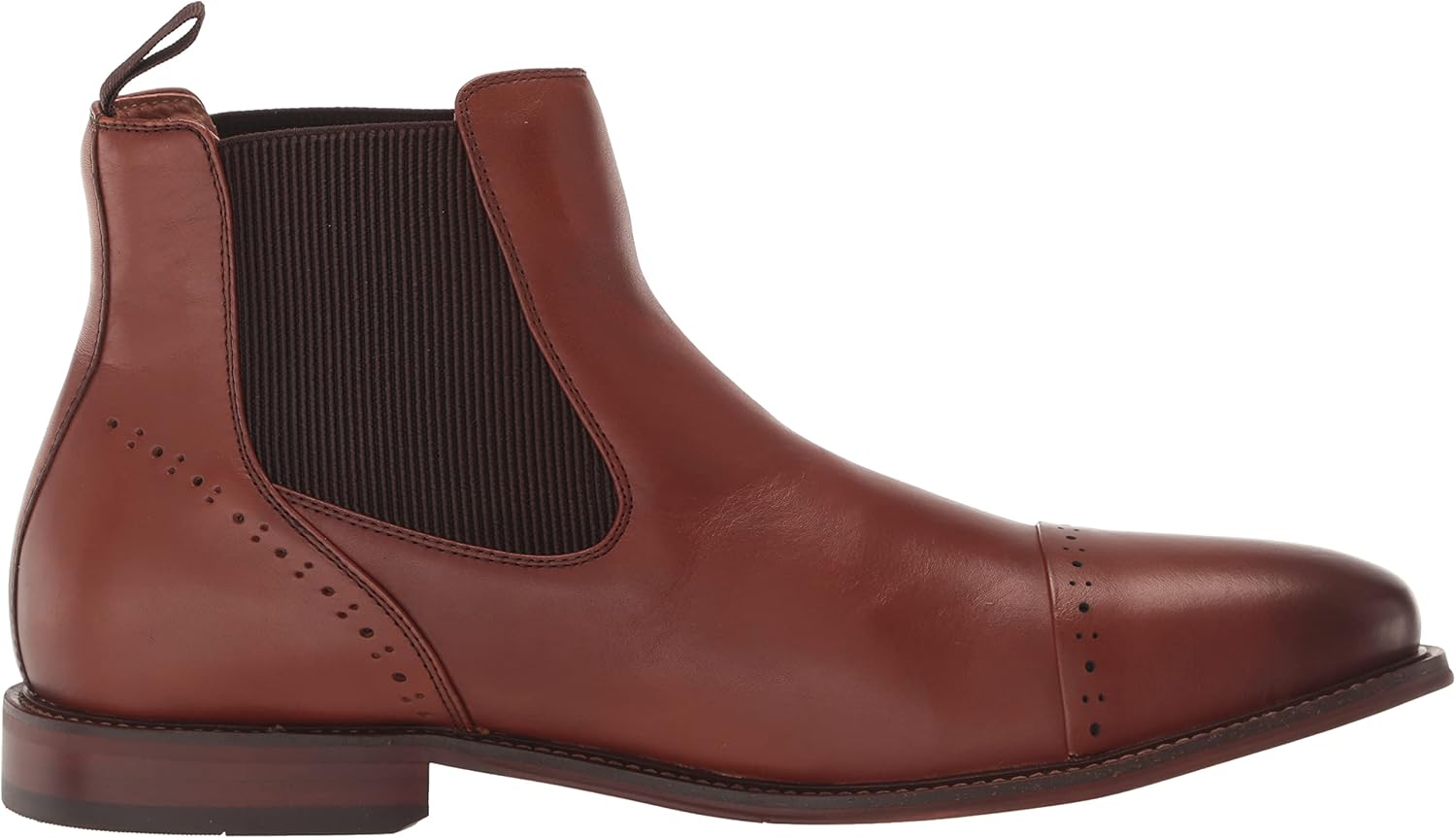 Stacy Adams Men's Maury Cap Toe Chelsea Boot, CHOCOLATE, 15M - Image 6