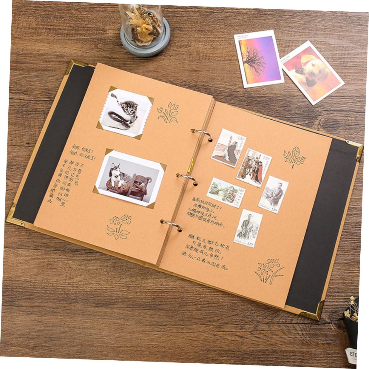 Álbum de Fotos Vintage Hecho a Mano de Papel Artesanal 30 Páginas