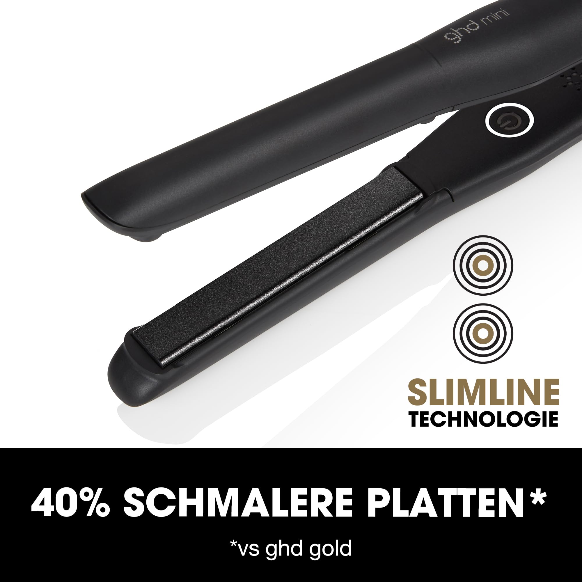 ghd mini Glätteisen für kurze Haare: Mini Glätteisen mit 15mm schmalen Platten, auch für Ponypartie, präzise Styles und Anti Frizz Finish, ohne extreme Hitzeschäden