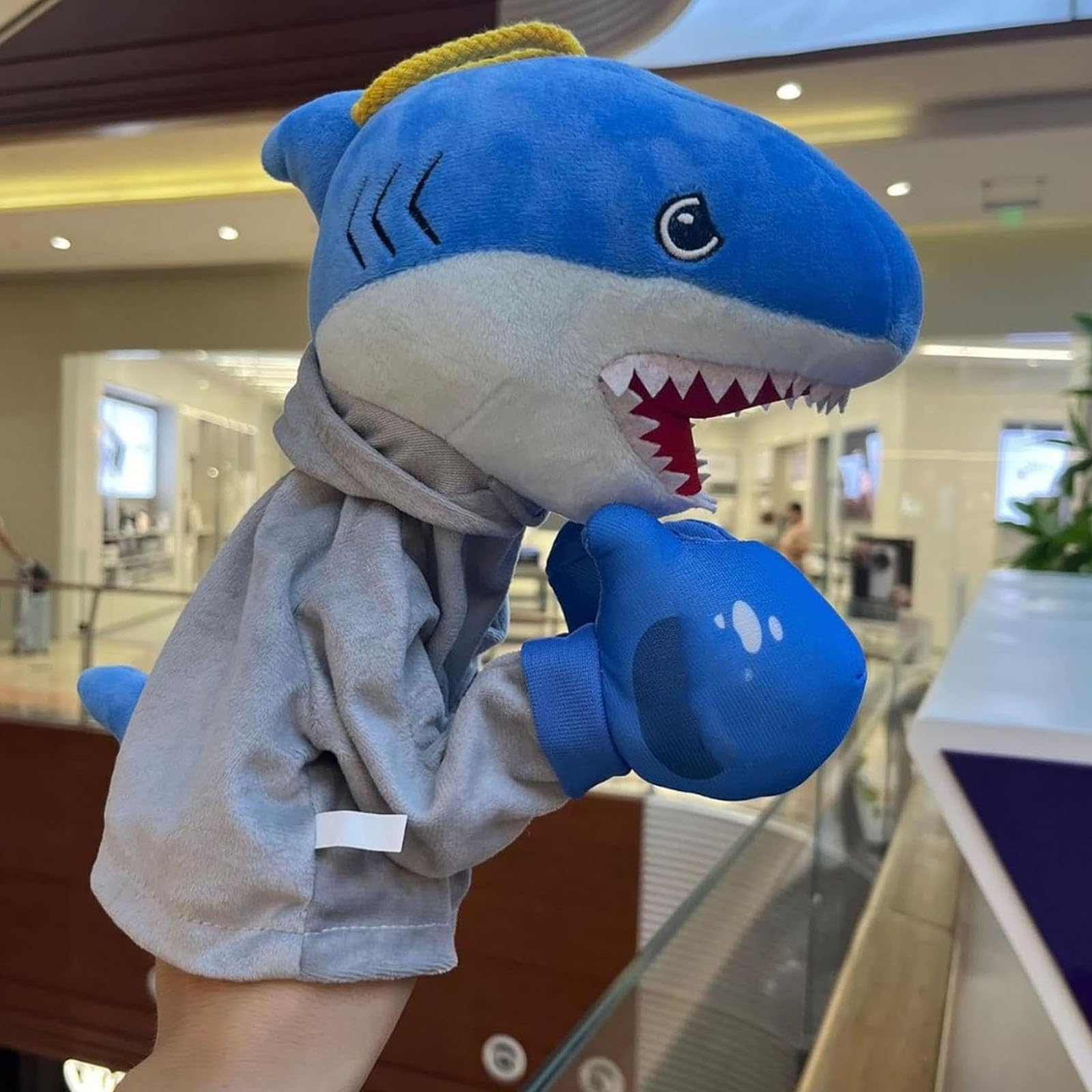 Punzonare la marionetta a mano con animale con suono (8pcs) | Giocattolo interattivo di dinosauro squalo Husky da boxe, burattino da Kung Fu per cani e gatti di piccola taglia
