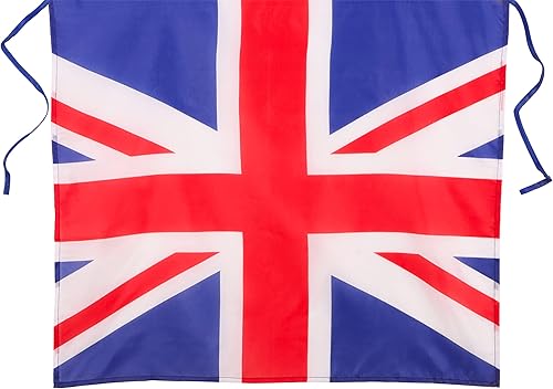 Miniatura 2 de Toyland® Union Jack - Delantal de poliéster estampado, talla única, diseño de su majestad el rey Carlos III Coronación decoraciones británicas, Rojo