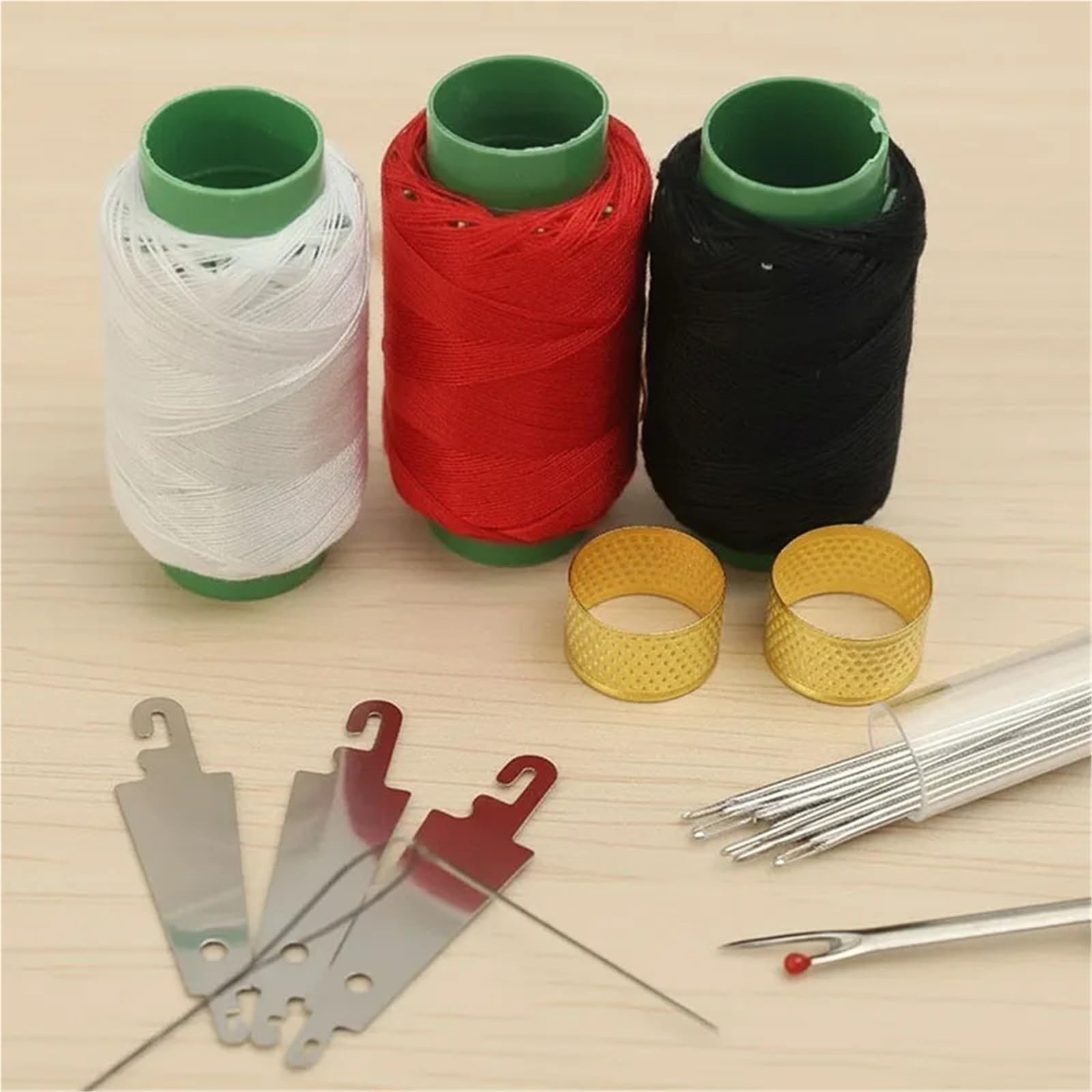 Xinglongs Big Eye Stahl-Nähnadel-Set, 6 Stück, Edelstahl-Nähnadeln, Stickerei, Kreuz, großes Auge mit verschiedenen praktischen Werkzeugen, DIY-Kleidung