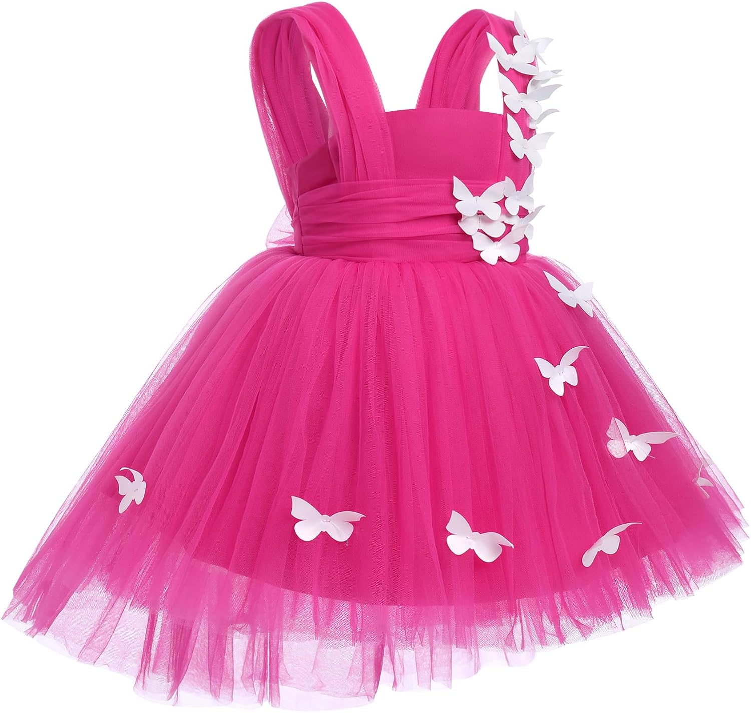 Toddler Baby Flower Girls Sequins Bowknot High Low Tutu Dress Petal Lace Princess Pageant Wedding Birthday Party Formal Gown