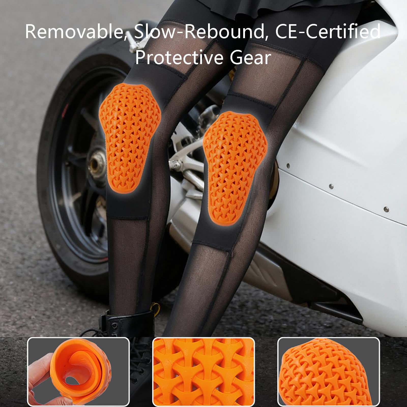 Kobiety 2-w-1 Spódnica Motocykl Leggings Z Wymienną Zbroję Kolaną, Wysokiej Talii A-Line Spodnie Jeździeckie, Stylowe Casual Codzienne Noszenie Siatki Oddychające Spodnie Biker