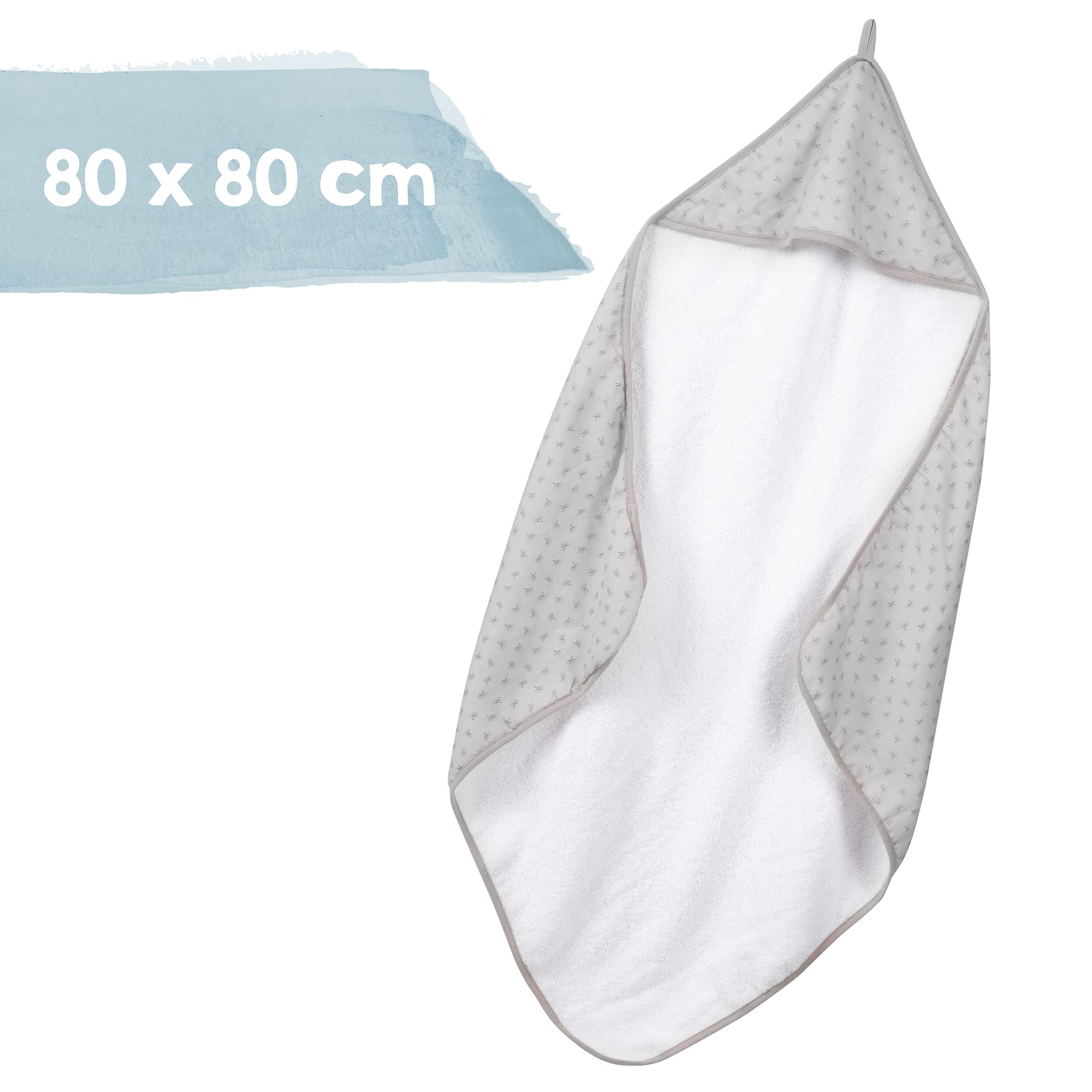 roba Coffret Sortie de Bain Bébé Lil Planet - 1 Cape de Bain + 5 Gants de Toilette + 1 Serviette Doudou + 1 Couverture - Certifié GOTS et OEKO-TEX - Gris Argenté