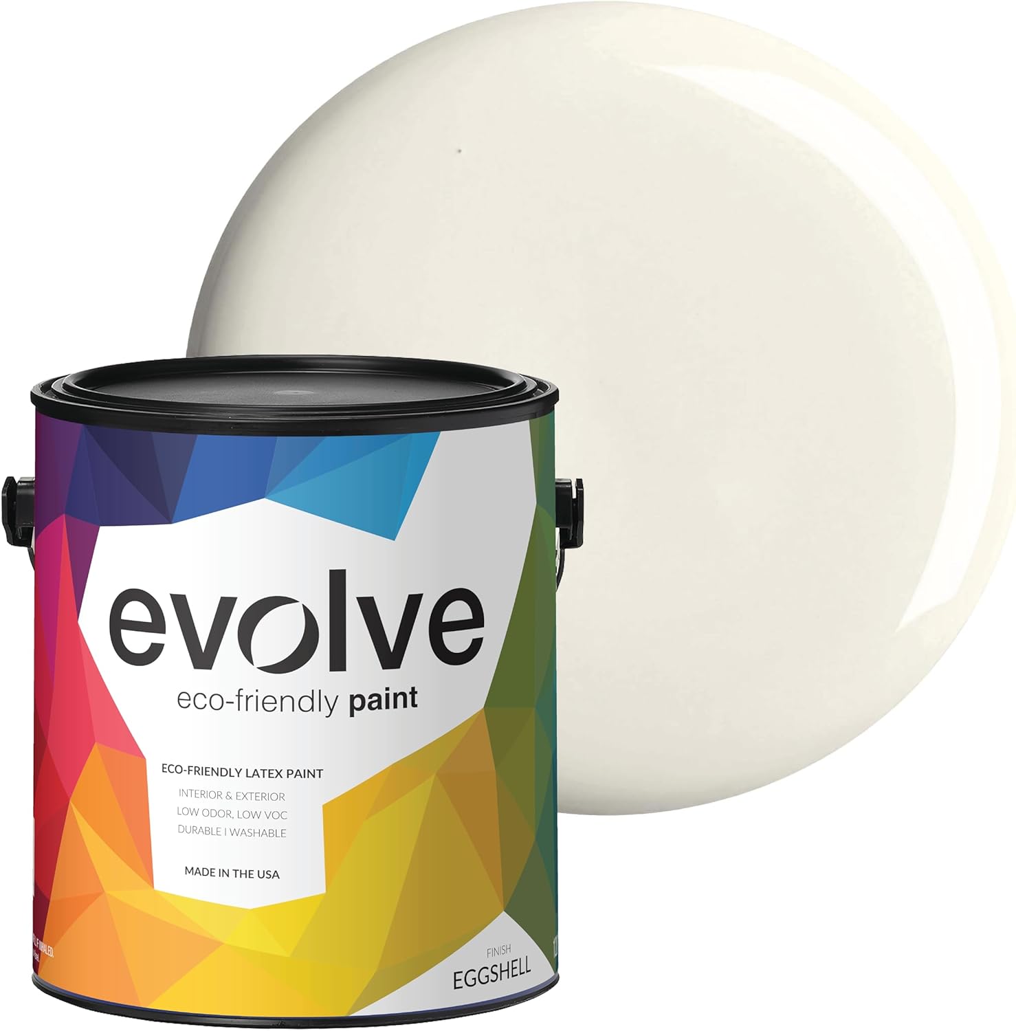 EVOLVE Paint & Primer: Environment-friendly, Eggshell with One-coat Coverage for Interior & Exterior surfaces (Alabaster White, 1-Gallon)