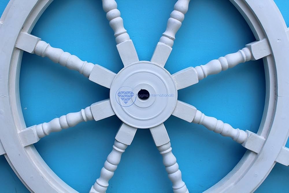 VOLANT EN BOIS Volant Nautique Vintage Bateau Bateau Collection Décor à