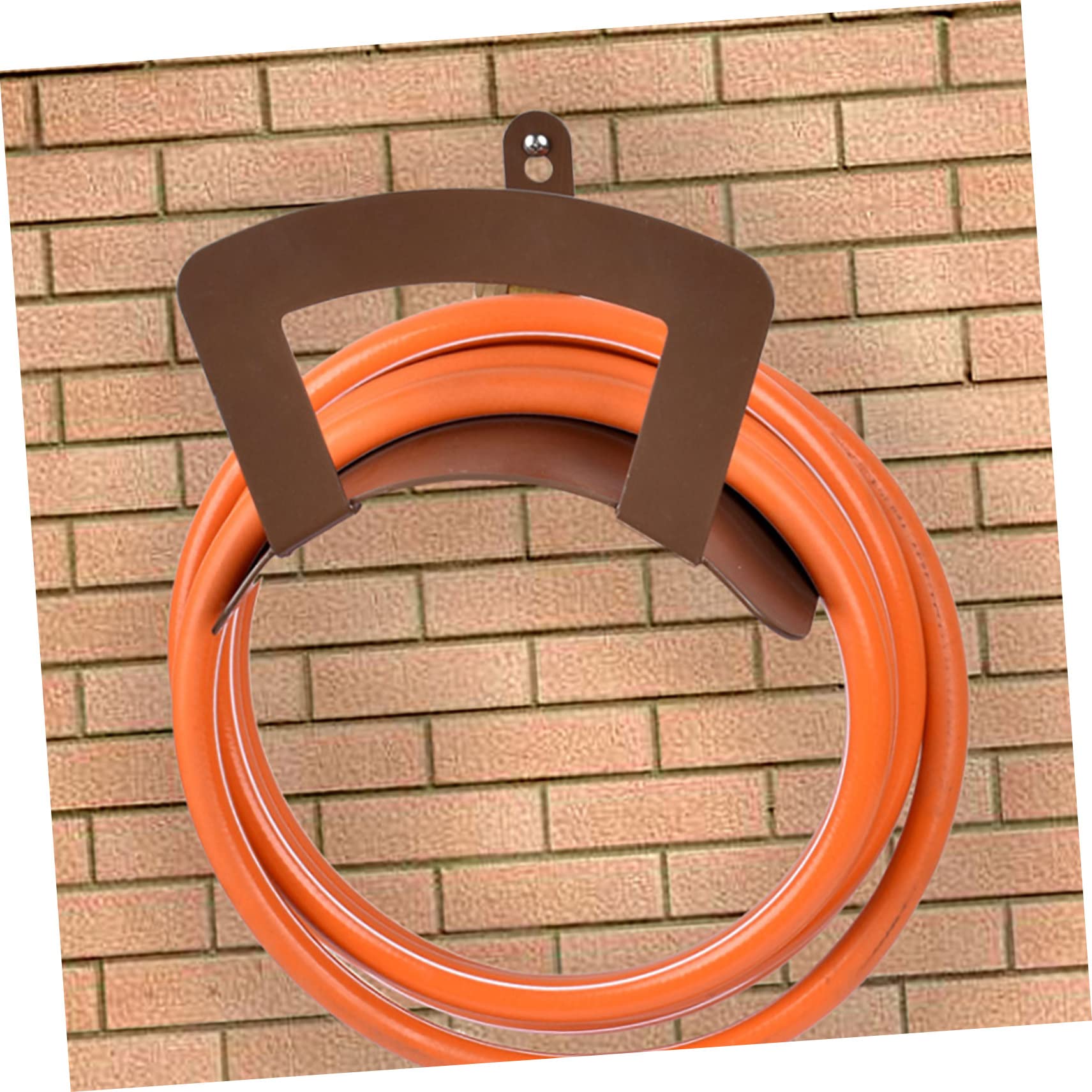 BESTonZON 2 Pezzi Supporto Per Tubo Flessibile Supporto Per Tubo Da Giardino Organizer Per Tubo Flessibile Robusto Semplice In Ferro Marrone