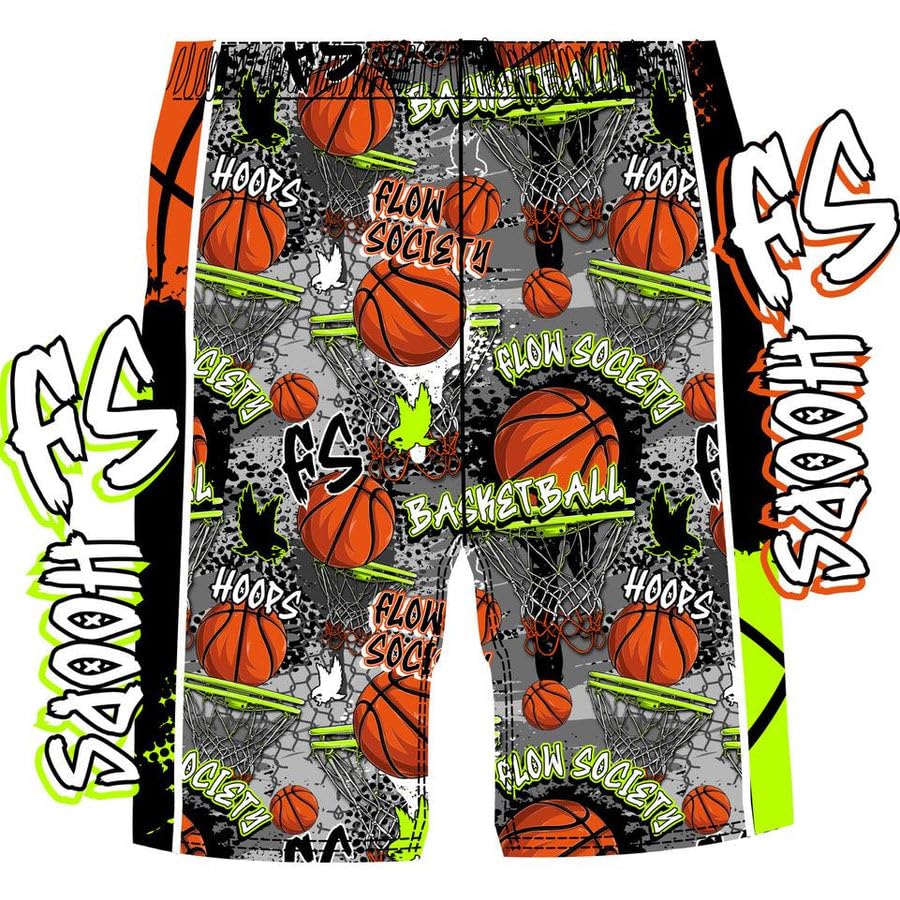 Flow Society Grey FS Hoops Attack Boys Athletic Shorts - Boys Basketball Shorts2
