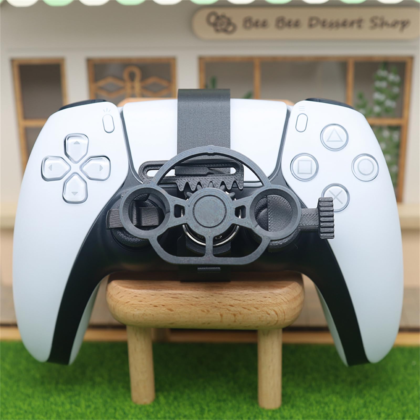 LICHIFIT Mini kierownica do gier wyścigowych PS5, symulator jazdy, druk 3D, kierownica do PlayStation 5, akcesoria do kół wyścigowych