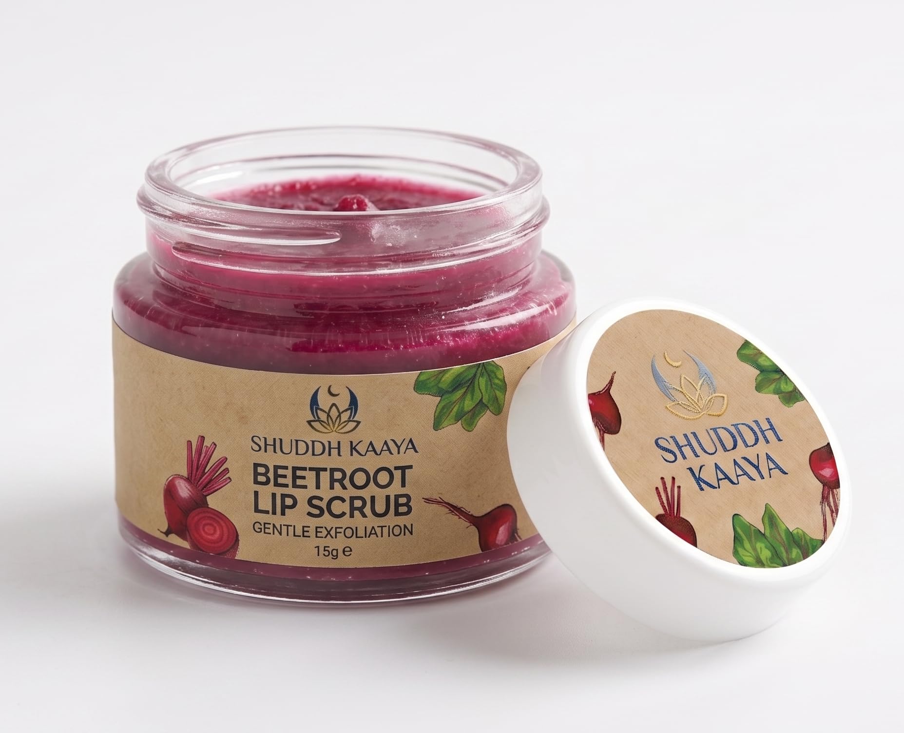 Organic Beetroot Lip Scrub for Dark Lips | Natural Lip Brightening & Exfoliation with Shea Butter & Cocoa Butter | For Chapped & Pigmented Lips - Men & Women - 15g-image-12