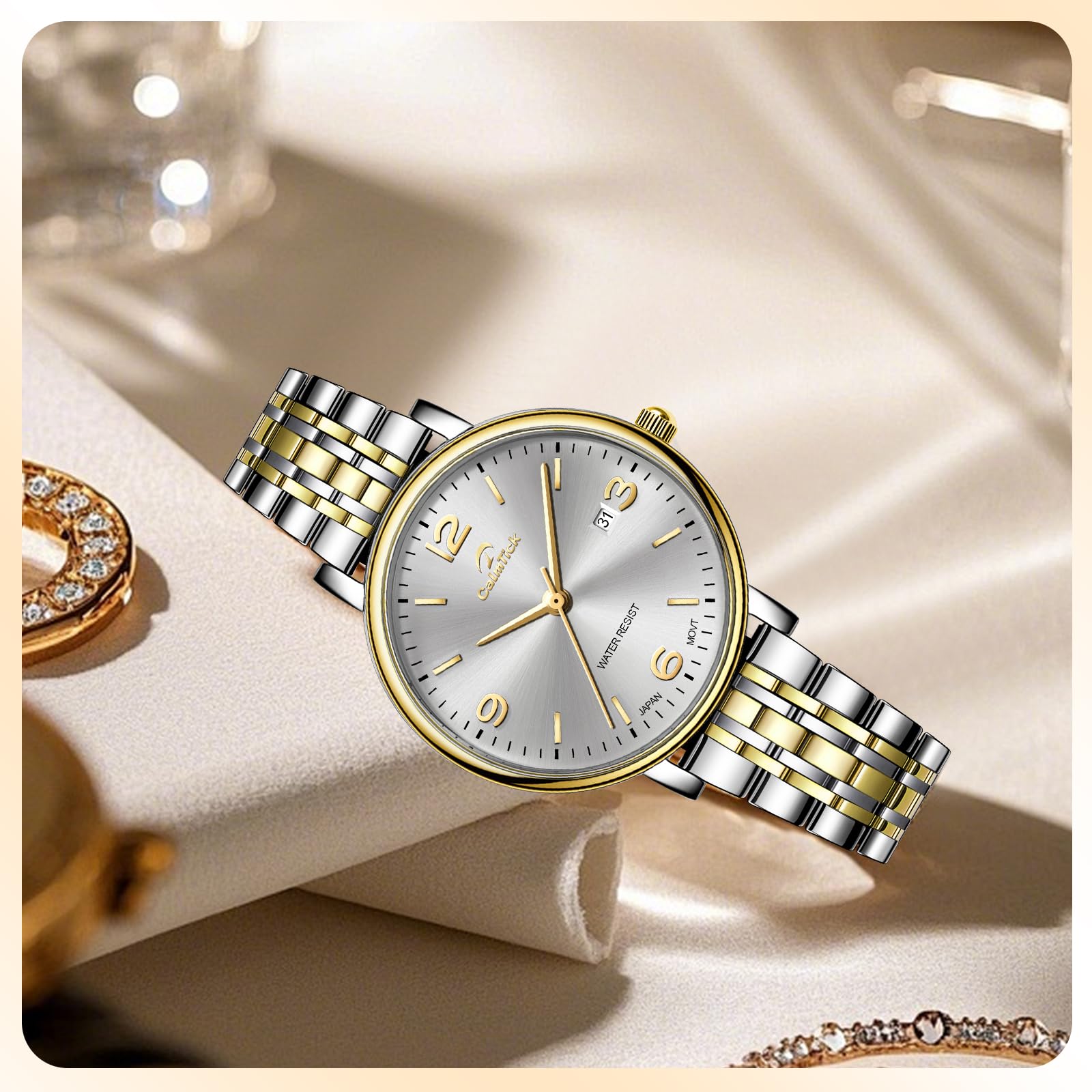 AVTREK Relojes para Mujer con Correa de Acero Inoxidable,indicador de Fecha