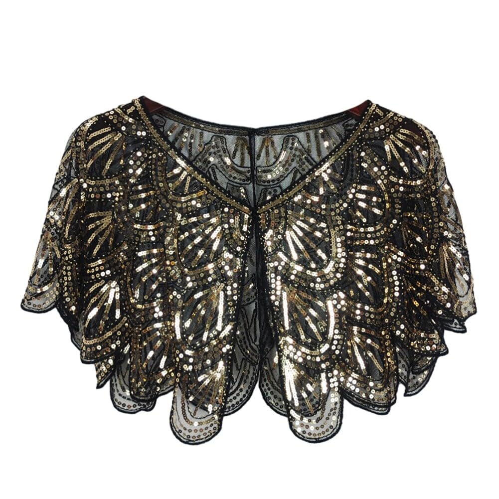 Uposao Cape de Mariage 1920s Femme Sequin Châle et Wraps Élégant Soirée