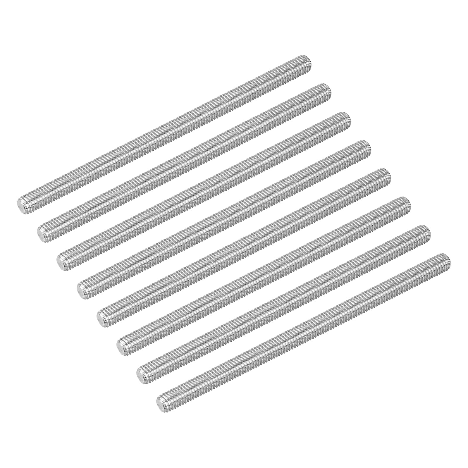 uxcell 8Pcs M8-1.25x140mm Fully Threaded Rods, Threaded Rods Bar Studs, 304 Stainless Steel Long Thread Screws Hardware for U-Bolts, Anchors, Clamps,