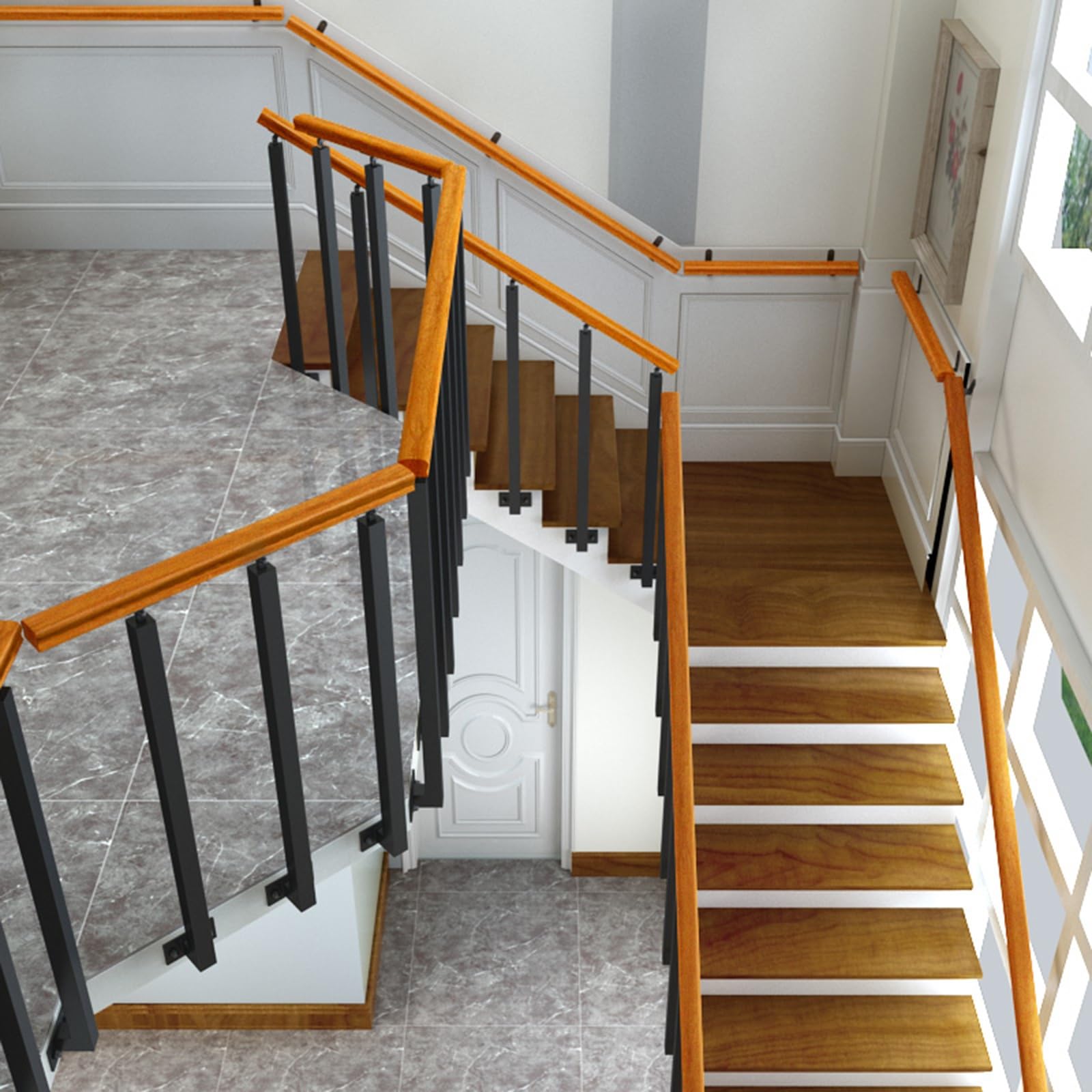 Adjuble Loft Balustrada słupkowa stalowa balustrada na taras, balkon, ogród, biuro, wysokość 120 cm, idealna dla bezpieczeństwa i spokoju